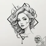 A linework tattoo of the “au revoir, shosanna… – tattoo sketch (№1751850536_0, 07.07.2025 01:08) — tattoovalue.net