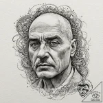 A watercolor sketch of colonel kurtz’s face e… – tattoo sketch (№1751850621_0, 07.07.2025 01:10) — tattoovalue.net