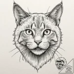 Neo-traditional tattoo of jonesy the cat, loo… – tattoo sketch (№1751850789_0, 07.07.2025 01:13) — tattoovalue.net