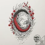 Blackthorn, concept art for tattoo, clear ima… – tattoo sketch (№1751851041_0, 07.07.2025 01:17) — tattoovalue.net