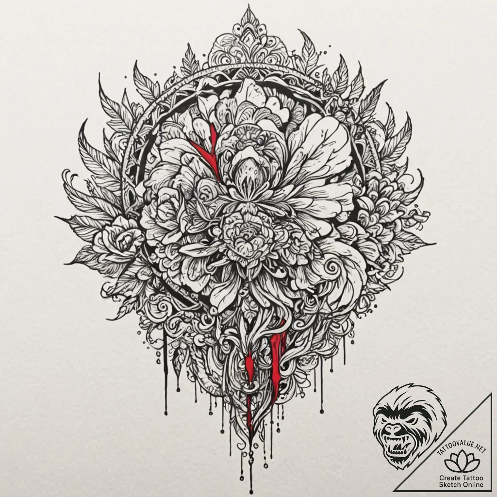 Rainbow, tattoo sketch design, black and red... - tattoo sketch (№1751851210_0, 07.07.2025 01:20) — tattoovalue.net