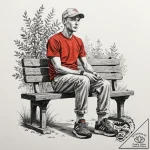 A sketch of forrest gump sitting on the bench… – tattoo sketch (№1751851379_0, 07.07.2025 01:22) — tattoovalue.net