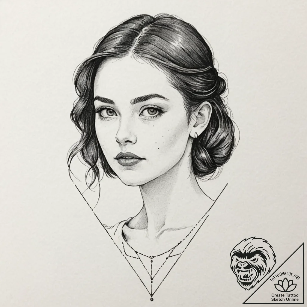 A neo-traditional portrait of one of the "chi... - tattoo sketch (№1751851629_0, 07.07.2025 01:27) — tattoovalue.net