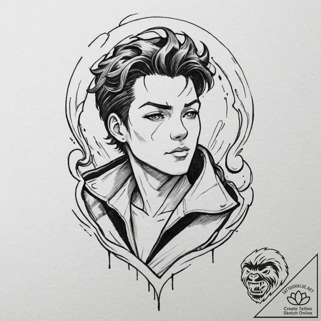 141. (ghost in the shell) a linework tattoo o... - tattoo sketch (№1751852554_0, 07.07.2025 01:42) — tattoovalue.net