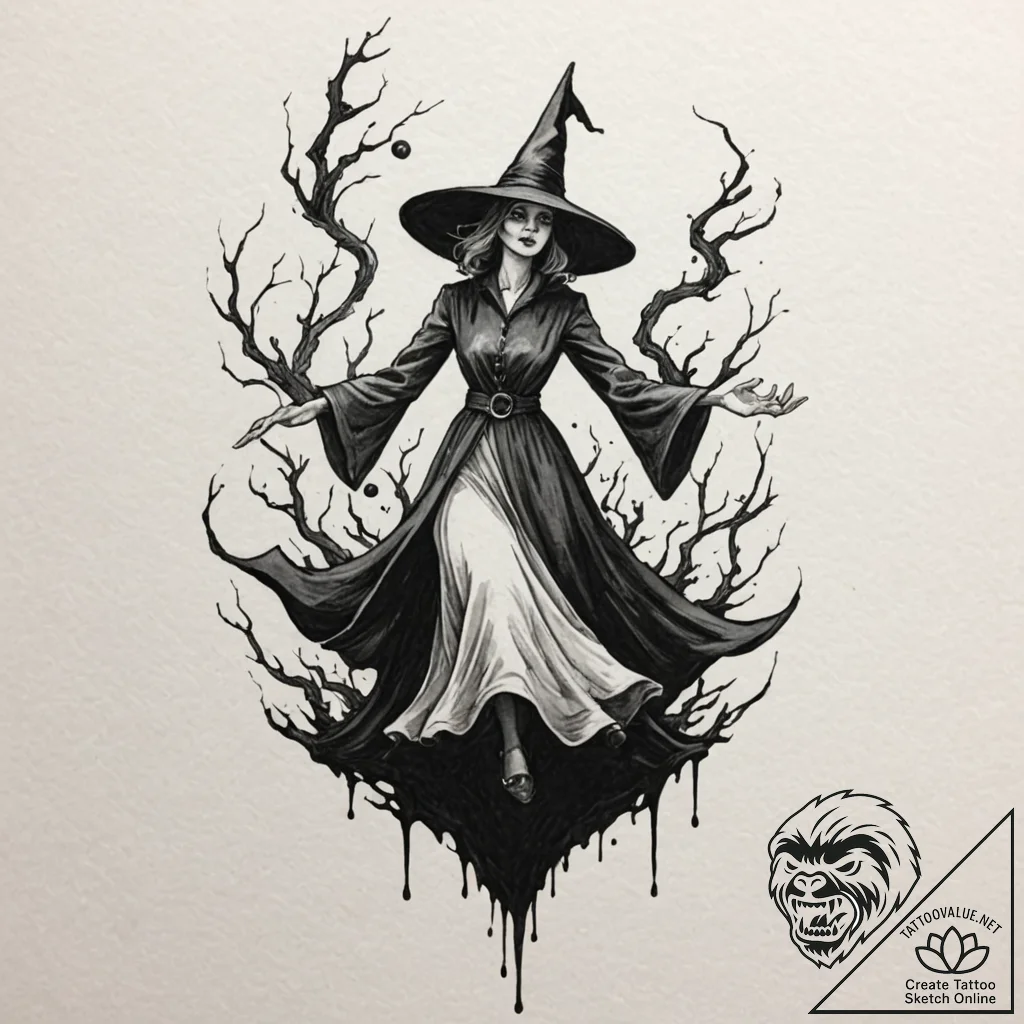 A watercolor sketch of thomasin from the witc... - tattoo sketch (№1751853900_0, 07.07.2025 02:05) — tattoovalue.net