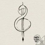 An interrobang symbol, tattoo line art, fine… – tattoo sketch (№1751853984_0, 07.07.2025 02:06) — tattoovalue.net