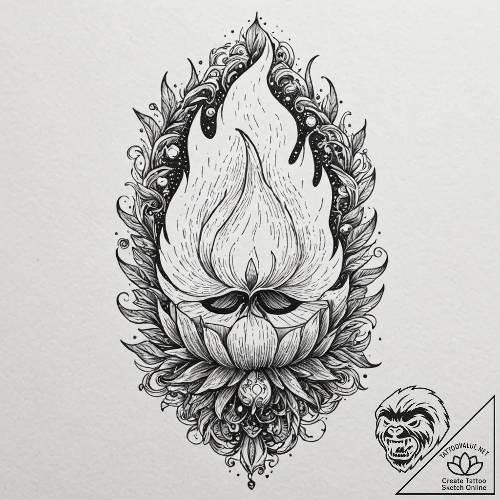 Calcifer from howl's moving castle, tattoo fl... - tattoo sketch (№1751854070_0, 07.07.2025 02:07) — tattoovalue.net