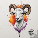 Aries, tattoo drawing outline, watercolor tat… – tattoo sketch (№1751854239_0, 07.07.2025 02:10) — tattoovalue.net