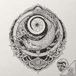 Dotwork tattoo design of the death star, intr… – tattoo sketch (№1751854914_0, 07.07.2025 02:21) — tattoovalue.net