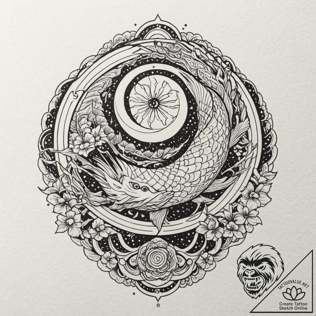 Dotwork tattoo design of the death star, intr... - tattoo sketch (№1751854914_0, 07.07.2025 02:21) — tattoovalue.net