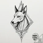 Anubis, tattoo sketch design, minimalist appr… – tattoo sketch (№1751855000_0, 07.07.2025 02:23) — tattoovalue.net