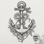 A ship’s anchor entwined with rope, tattoo sk… – tattoo sketch (№1751855926_0, 07.07.2025 02:38) — tattoovalue.net