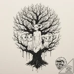 A sketch of the kodama (tree spirits) from pr… – tattoo sketch (№1751856183_0, 07.07.2025 02:43) — tattoovalue.net