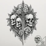 A neo-traditional tattoo of the bride’s sword… – tattoo sketch (№1751856690_0, 07.07.2025 02:51) — tattoovalue.net