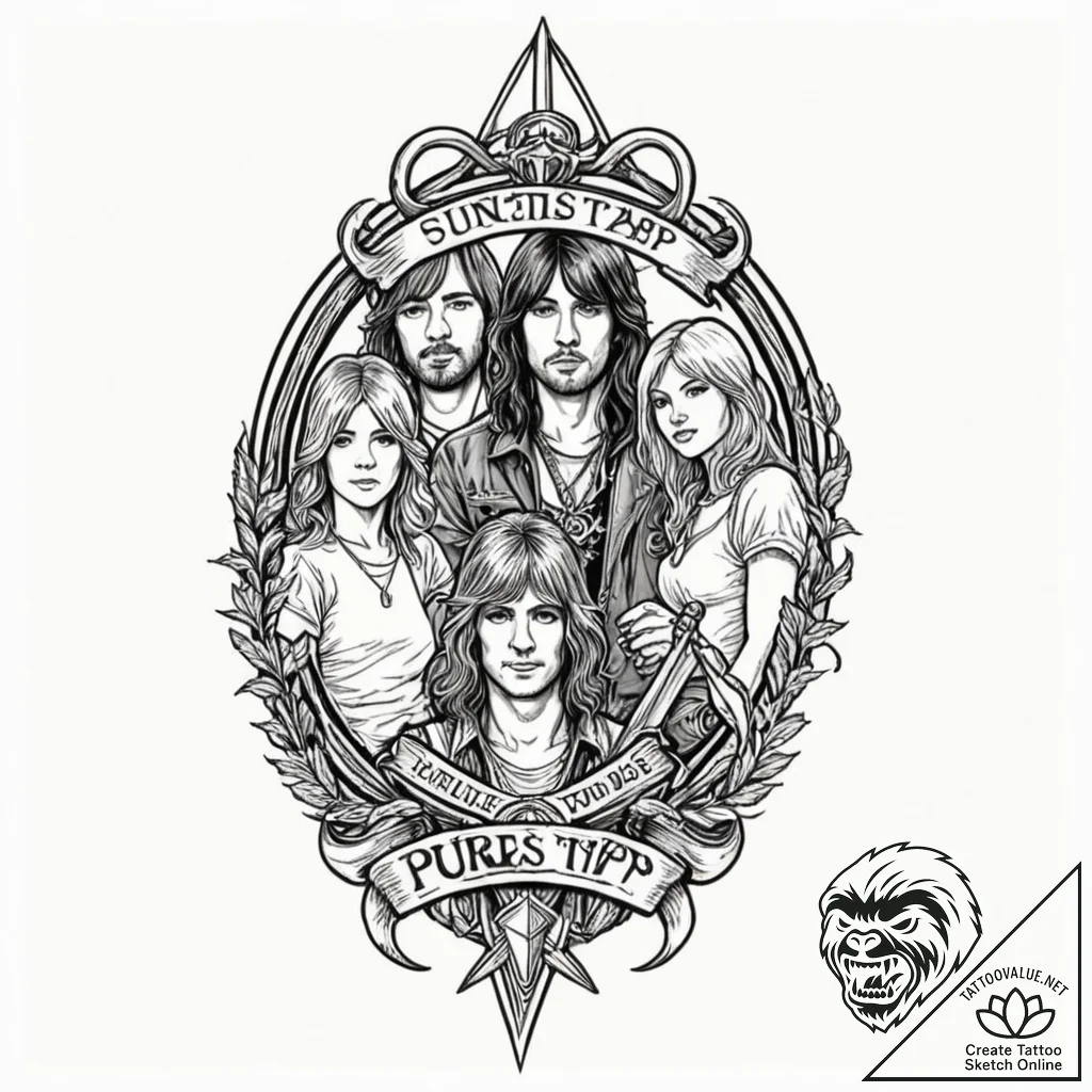 A sketch of the main characters from this is... - tattoo sketch (№1751856859_0, 07.07.2025 02:54) — tattoovalue.net