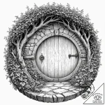 A sketch of the hobbit hole door of bag end.,… – tattoo sketch (№1751857452_0, 07.07.2025 03:04) — tattoovalue.net