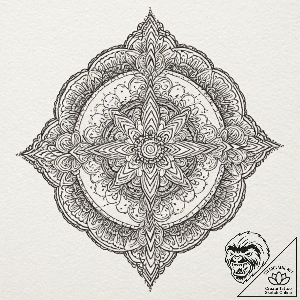Talisman, tattoo sketch design, dotwork shadi... - tattoo sketch (№1751857623_0, 07.07.2025 03:07) — tattoovalue.net