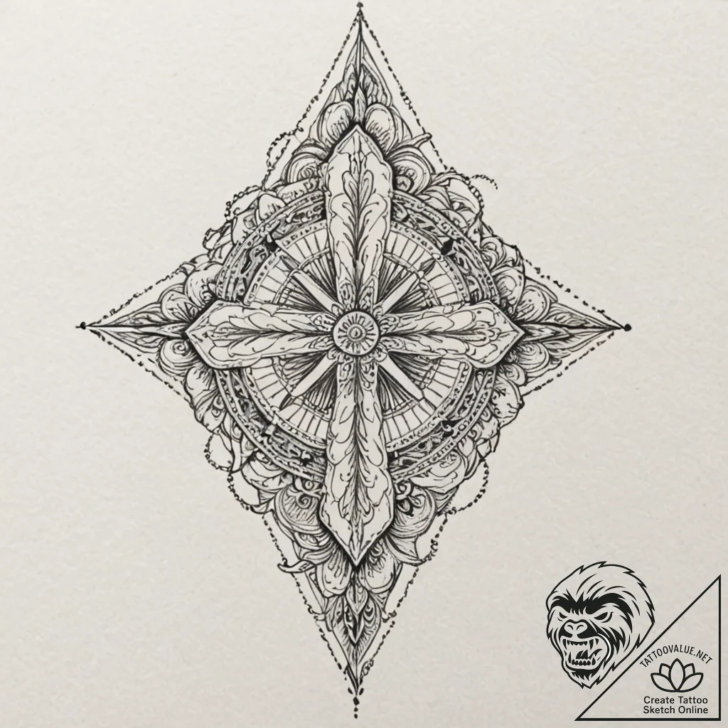 A dotwork tattoo of the weyland-yutani corpor... - tattoo sketch (№1751858049_0, 07.07.2025 03:14) — tattoovalue.net