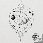 A dotwork tattoo of the galaxy map with key p… – tattoo sketch (№1751858560_0, 07.07.2025 03:22) — tattoovalue.net