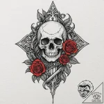 A neo-traditional design of a crysknife, orna… – tattoo sketch (№1751858957_0, 07.07.2025 03:29) — tattoovalue.net
