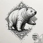 Tardigrade (water bear), tattoo drawing outli… – tattoo sketch (№1751859365_0, 07.07.2025 03:36) — tattoovalue.net