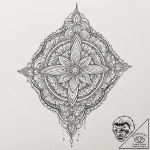 Nun, tattoo line art, clear image, sharp focu… – tattoo sketch (№1751859885_0, 07.07.2025 03:44) — tattoovalue.net