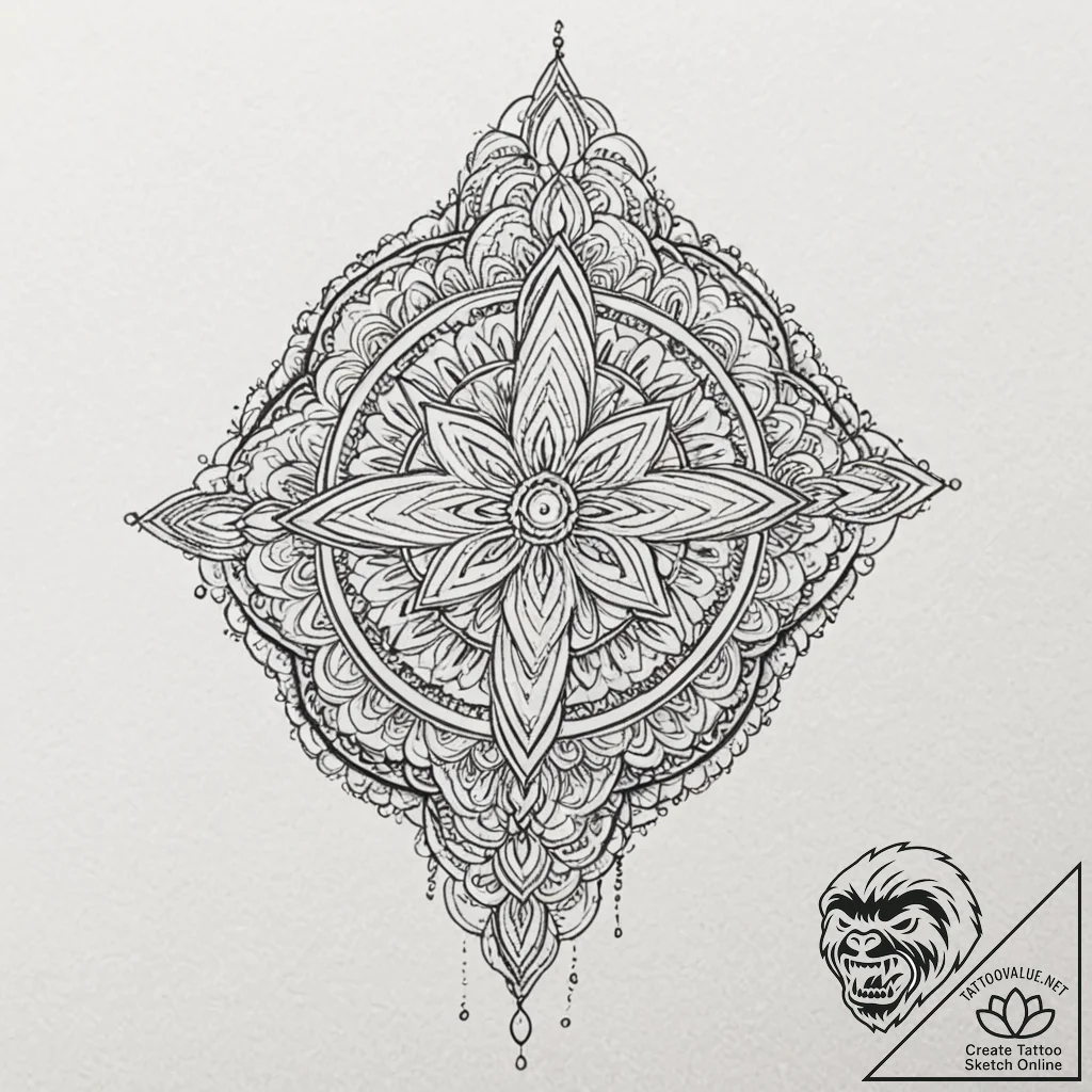 Nun, tattoo line art, clear image, sharp focu... - tattoo sketch (№1751859885_0, 07.07.2025 03:44) — tattoovalue.net