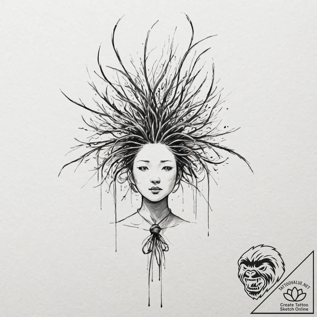 A sketch of the radish spirit from spirited a... - tattoo sketch (№1751860405_0, 07.07.2025 03:53) — tattoovalue.net