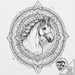 Horse, tattoo sketch design, black outline on… – tattoo sketch (№1751860491_0, 07.07.2025 03:54) — tattoovalue.net