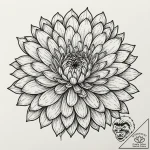 Chrysanthemum, tattoo sketch design, bold out… – tattoo sketch (№1751860755_0, 07.07.2025 03:59) — tattoovalue.net