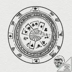 A poker chip, concept art for tattoo, minimal… – tattoo sketch (№1751861539_0, 07.07.2025 04:12) — tattoovalue.net