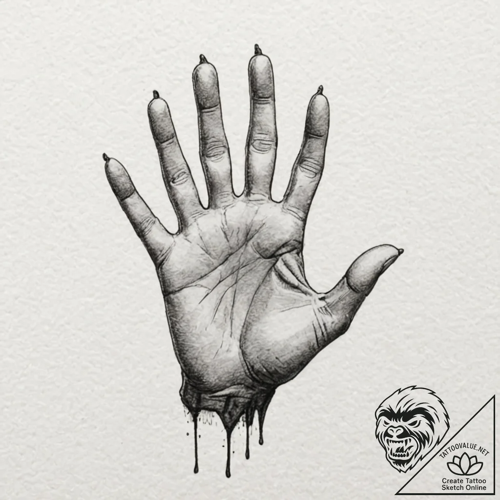 A sketch of thing from wednesday, the disembo... - tattoo sketch (№1751861711_0, 07.07.2025 04:15) — tattoovalue.net