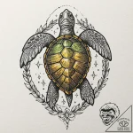 Turtle, tattoo flash sheet design, minimalist… – tattoo sketch (№1751862052_0, 07.07.2025 04:20) — tattoovalue.net