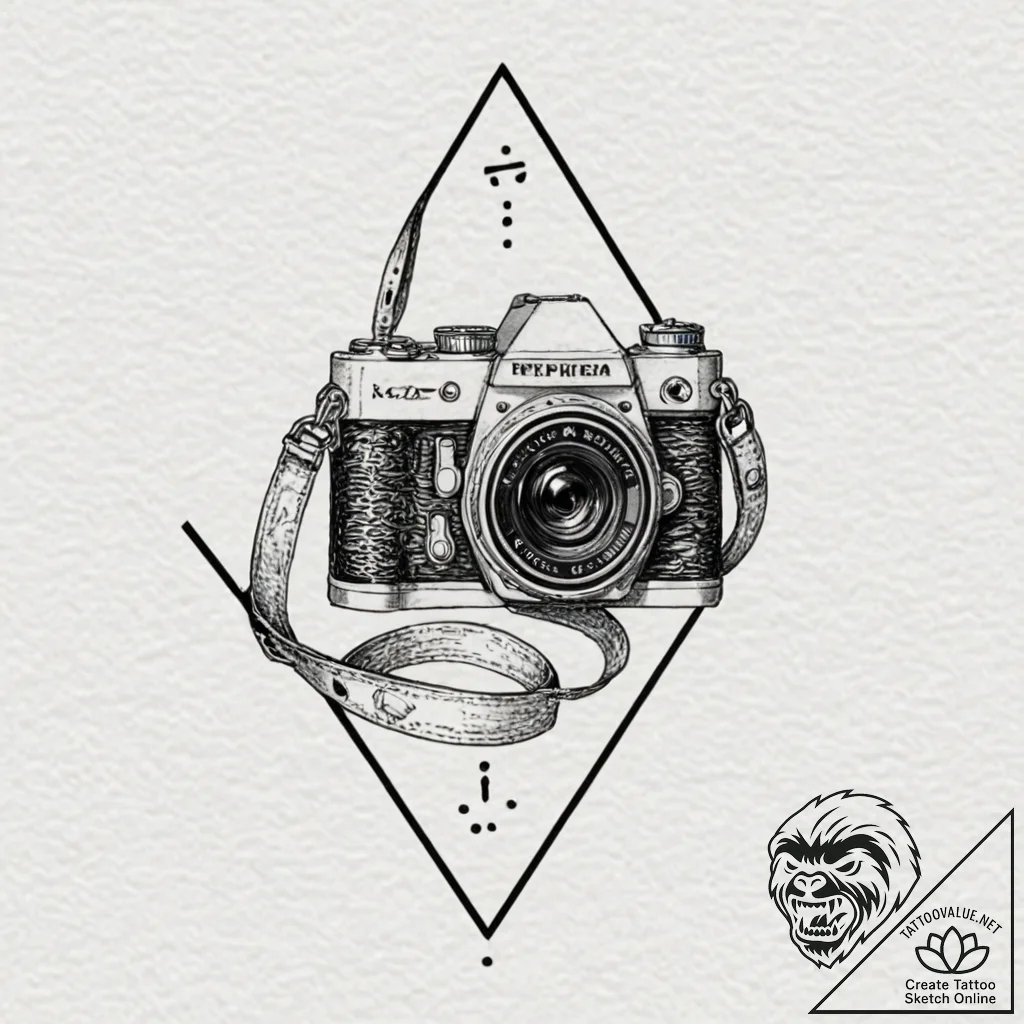 A camera aperture symbol, artistic tattoo ske... - tattoo sketch (№1751862221_0, 07.07.2025 04:23) — tattoovalue.net