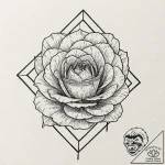 Square, tattoo line art, no background, subje… – tattoo sketch (№1751863072_0, 07.07.2025 04:37) — tattoovalue.net