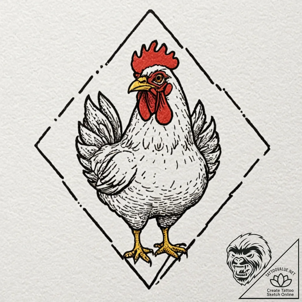 The los pollos hermanos logo, ink illustratio... - tattoo sketch (№1751863162_0, 07.07.2025 04:39) — tattoovalue.net
