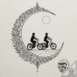 A linework tattoo of the kids on their bikes,… – tattoo sketch (№1751863422_0, 07.07.2025 04:43) — tattoovalue.net