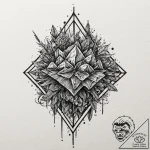 Diamond, ink illustration for tattoo, masterp… – tattoo sketch (№1751863595_0, 07.07.2025 04:46) — tattoovalue.net