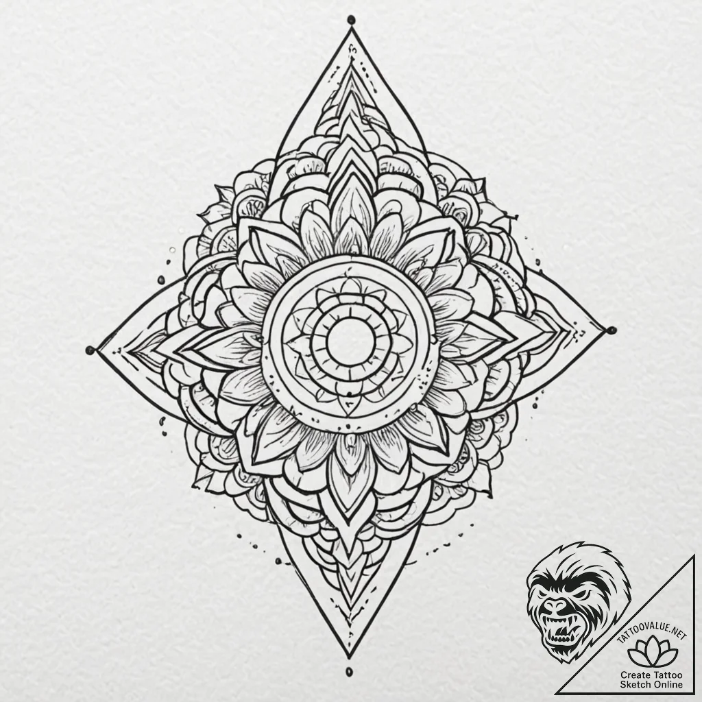 The radiation symbol, tattoo line art, black... - tattoo sketch (№1751863851_0, 07.07.2025 04:50) — tattoovalue.net