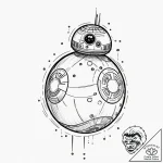 39. a tattoo flash sheet of star wars droids:… – tattoo sketch (№1751863932_0, 07.07.2025 04:52) — tattoovalue.net