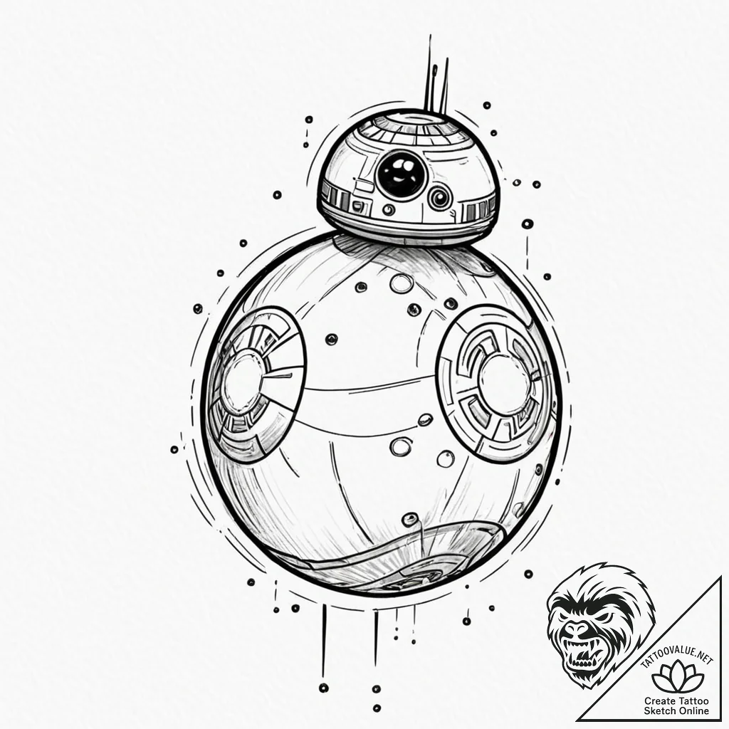 39. a tattoo flash sheet of star wars droids:... - tattoo sketch (№1751863932_0, 07.07.2025 04:52) — tattoovalue.net