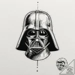 A silhouette of vader’s helmet made from the… – tattoo sketch (№1751864103_0, 07.07.2025 04:55) — tattoovalue.net