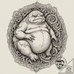 Sketch of jabba the hutt, detailed and grotes… – tattoo sketch (№1751864192_0, 07.07.2025 04:56) — tattoovalue.net