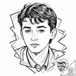 A graphic novel portrait of ferris bueller, f… – tattoo sketch (№1751864359_0, 07.07.2025 04:59) — tattoovalue.net