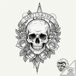 Straight razor, concept art for tattoo, chica… – tattoo sketch (№1751864444_0, 07.07.2025 05:00) — tattoovalue.net