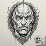 The colossal titan peeking over a wall, artis… – tattoo sketch (№1751864782_0, 07.07.2025 05:06) — tattoovalue.net