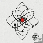 Atom, tattoo sketch design, blackwork tattoo… – tattoo sketch (№1751864949_0, 07.07.2025 05:09) — tattoovalue.net
