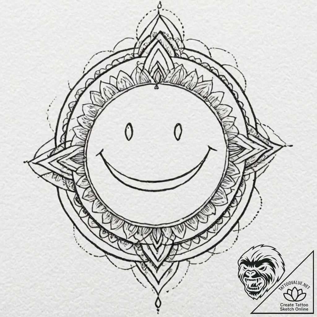 A minimalist tattoo of the comedian's smiley... - tattoo sketch (№1751865201_0, 07.07.2025 05:13) — tattoovalue.net