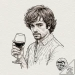 A sketch of tyrion lannister with a glass of… – tattoo sketch (№1751866042_0, 07.07.2025 05:27) — tattoovalue.net