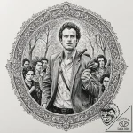 A graphic novel panel of the assassination of… – tattoo sketch (№1751866127_0, 07.07.2025 05:28) — tattoovalue.net